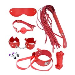 Набір MAI BDSM STARTER KIT Nº75: батіг, кляп, наручники, маска, нашийник з повідцем, мотузка, затиск фото і опис