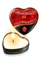 Масажна свічка серце Plaisirs Secrets Strawberry (35 мл) фото і опис