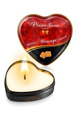 Масажна свічка серце Plaisirs Secrets Caramel (35 мл) фото і опис
