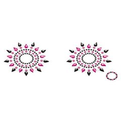 Пестіс з кристалів Petits Joujoux Gloria set of 2 - Black/Pink, прикраса на груди фото і опис